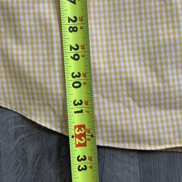 Brooks Brothers Regent Shirt Men's Size 17.5-33 Yellow White Check Non Iron - Picture 7 of 9